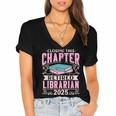 Closing This Chapter Retired Librarian 2025 Book Retirement Women's Jersey Short Sleeve Deep V-Neck Tshirt Closing This Chapter Retired Librarian 2025 Book Retirement Women's Jersey Short Sleeve Deep V-Neck Tshirt