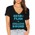 College Bound Graduation 2023 Grad Plan College Bound Women's Jersey Short Sleeve Deep V-Neck Tshirt