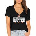 College Masters Degree Graduation Two Degrees Hotter Women's Jersey Short Sleeve Deep V-Neck Tshirt