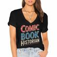 Comic Book Historian Vintage Comic Book Collector Women's Jersey Short Sleeve Deep V-Neck Tshirt Comic Book Historian Vintage Comic Book Collector Women's Jersey Short Sleeve Deep V-Neck Tshirt