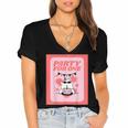 Cool Fun Cute Party Introvert Cat Character Women's Jersey Short Sleeve Deep V-Neck Tshirt Cool Fun Cute Party Introvert Cat Character Women's Jersey Short Sleeve Deep V-Neck Tshirt