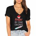 Cool Hotter By One Degree Graduation Teesadf Women's Jersey Short Sleeve Deep V-Neck Tshirt