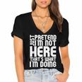 Cool Introvert Just Pretends I'm Not Heres Women's Jersey Short Sleeve Deep V-Neck Tshirt