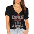 Corn Enthusiast Introvert Maize Farmer Planter Grower Women's Jersey Short Sleeve Deep V-Neck Tshirt