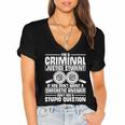 Criminal Justice Degree Graduation Criminal Justice Student Women's Jersey Short Sleeve Deep V-Neck Tshirt