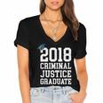 Criminal Justice Major Shirt 2018 Graduate Graduation E Women's Jersey Short Sleeve Deep V-Neck Tshirt