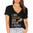 I Like Croissant And Maybe 3 People Baking Introvert Foodie Women's Jersey Short Sleeve Deep V-Neck Tshirt I Like Croissant And Maybe 3 People Baking Introvert Foodie Women's Jersey Short Sleeve Deep V-Neck Tshirt