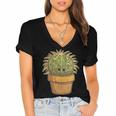 Cute Golden Barrel Cactus Introvert Distressed Women's Jersey Short Sleeve Deep V-Neck Tshirt Cute Golden Barrel Cactus Introvert Distressed Women's Jersey Short Sleeve Deep V-Neck Tshirt