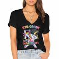 Dabbing 5th Grade Unicorn Graduation Class Of 2020 Nailed It Women's Jersey Short Sleeve Deep V-Neck Tshirt