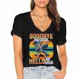 Dabbing Boy Goodbye 2nd Grade Hello 3rd Grade Graduation Women's Jersey Short Sleeve Deep V-Neck Tshirt