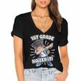 Dabbing Graduation Boy 1st Grade Class Of 2021 Nailed It Women's Jersey Short Sleeve Deep V-Neck Tshirt