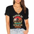 Dad Father's Day Please Be Patient I'm From The 1900s Women's Jersey Short Sleeve Deep V-Neck Tshirt