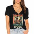 Dad Fathers Day Please Be Patient I'm From The 1900s Women's Jersey Short Sleeve Deep V-Neck Tshirt