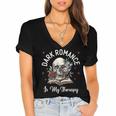 Dark Romance Is My Therapy Book Lover Merch Trigger Warning Women's Jersey Short Sleeve Deep V-Neck Tshirt Dark Romance Is My Therapy Book Lover Merch Trigger Warning Women's Jersey Short Sleeve Deep V-Neck Tshirt