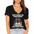 Das Ist Es Was Ich Tue Ich Lese Books Crochet And Women's Jersey Short Sleeve Deep V-Neck Tshirt