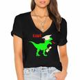 Dinosaur Rawr Diploma Grad Graduate Graduation Women's Jersey Short Sleeve Deep V-Neck Tshirt