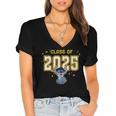 Disney Lilo & Stitch Graduation 2025 Stitch Collegiate Women's Jersey Short Sleeve Deep V-Neck Tshirt