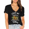 I Dust My Shelves But My Books Are Still Filthy Smut Book Women's Jersey Short Sleeve Deep V-Neck Tshirt