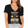 EdD Doctor Of Education Educated Doctorate Graduation Women's Jersey Short Sleeve Deep V-Neck Tshirt