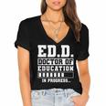 EdD Doctor Of Education In Progress EdD Graduation Women's Jersey Short Sleeve Deep V-Neck Tshirt