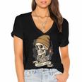 Elder Emo Skeleton Beanie Nostalgia Scene Aesthetic Women's Jersey Short Sleeve Deep V-Neck Tshirt Elder Emo Skeleton Beanie Nostalgia Scene Aesthetic Women's Jersey Short Sleeve Deep V-Neck Tshirt