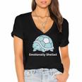 Emotionally Shelled Turtle Introvert Turtle Tee Women's Jersey Short Sleeve Deep V-Neck Tshirt Emotionally Shelled Turtle Introvert Turtle Tee Women's Jersey Short Sleeve Deep V-Neck Tshirt