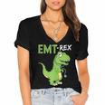 EMT Rex Paramedic Graduation Firefighter Women's Jersey Short Sleeve Deep V-Neck Tshirt