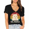 Ew People Introvert Cat Lover Crazy Colorful Cat Lady Women's Jersey Short Sleeve Deep V-Neck Tshirt Ew People Introvert Cat Lover Crazy Colorful Cat Lady Women's Jersey Short Sleeve Deep V-Neck Tshirt