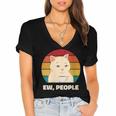 Ew People Introvert Cat Lover Crazy Colorful Cat Lady Women's Jersey Short Sleeve Deep V-Neck Tshirt Ew People Introvert Cat Lover Crazy Colorful Cat Lady Women's Jersey Short Sleeve Deep V-Neck Tshirt