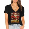 Family Christmas Retro Santa Holiday Nostalgia Vibes Women's Jersey Short Sleeve Deep V-Neck Tshirt