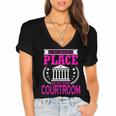 Female Lawyer Women Law Student Graduation Bar Exam Women's Jersey Short Sleeve Deep V-Neck Tshirt
