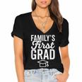 First In Family To Graduate College 2018 Graduation Women's Jersey Short Sleeve Deep V-Neck Tshirt