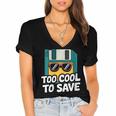 Floppy Disk Retro Tech Nostalgia Old School Computing Humor Women's Jersey Short Sleeve Deep V-Neck Tshirt Floppy Disk Retro Tech Nostalgia Old School Computing Humor Women's Jersey Short Sleeve Deep V-Neck Tshirt