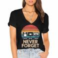 Floppy VHS Cassette Never Forget Retro 80s 90s Nostalgia Women's Jersey Short Sleeve Deep V-Neck Tshirt Floppy VHS Cassette Never Forget Retro 80s 90s Nostalgia Women's Jersey Short Sleeve Deep V-Neck Tshirt