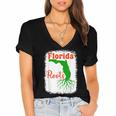 Florida Roots Florida Nostalgia Women's Jersey Short Sleeve Deep V-Neck Tshirt