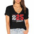 Football Senior Night Football Senior 2025 Graduation 51 Women's Jersey Short Sleeve Deep V-Neck Tshirt