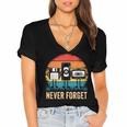 Never Forget Retro 80s 90s Floppy VHS Cassette Nostalgia Women's Jersey Short Sleeve Deep V-Neck Tshirt Never Forget Retro 80s 90s Floppy VHS Cassette Nostalgia Women's Jersey Short Sleeve Deep V-Neck Tshirt