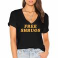 Free Shrugs Don't Care Introvert Women's Jersey Short Sleeve Deep V-Neck Tshirt