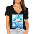 Frutiger Aero Aesthetic Tech Book Butterfly Women's Jersey Short Sleeve Deep V-Neck Tshirt