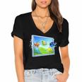 Frutiger Aero Fish Women's Jersey Short Sleeve Deep V-Neck Tshirt