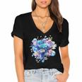 Frutiger Aero Y2K Fish Women's Jersey Short Sleeve Deep V-Neck Tshirt
