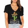 Fun High School College Graduate Humor Graduation Women's Jersey Short Sleeve Deep V-Neck Tshirt