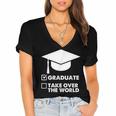 Funny Graduate Joke Mens Womens Graduation Gifts Women's Jersey Short Sleeve Deep V-Neck Tshirt