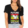 Future HBCU African American Gradute Graduation Women's Jersey Short Sleeve Deep V-Neck Tshirt