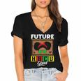 Future HBCU Grad HBCU Tomorrow Girl Graduation Kids Women's Jersey Short Sleeve Deep V-Neck Tshirt