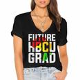 Future HBCU Graduate Afro Girls College Graduation Women's Jersey Short Sleeve Deep V-Neck Tshirt