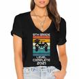Gamer Graduation 2021 Retro 9th Grade Level Complete Women's Jersey Short Sleeve Deep V-Neck Tshirt