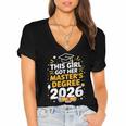 This Girl Got Her Masters Degree Graduation Mastered It 2026 Women's Jersey Short Sleeve Deep V-Neck Tshirt
