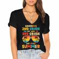 Goodbye 2nd Grade Graduation To 3rd Grade Hello Summer Kids Women's Jersey Short Sleeve Deep V-Neck Tshirt
