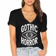 Gothic Classic Horror Thriller Book Movie Film Halloween Women's Jersey Short Sleeve Deep V-Neck Tshirt Gothic Classic Horror Thriller Book Movie Film Halloween Women's Jersey Short Sleeve Deep V-Neck Tshirt